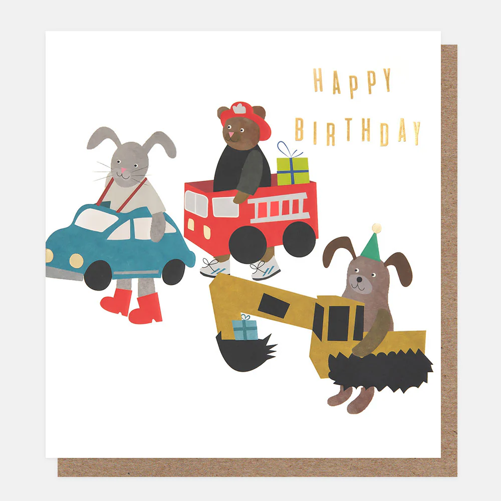 Animals In Dress Up Happy Birthday