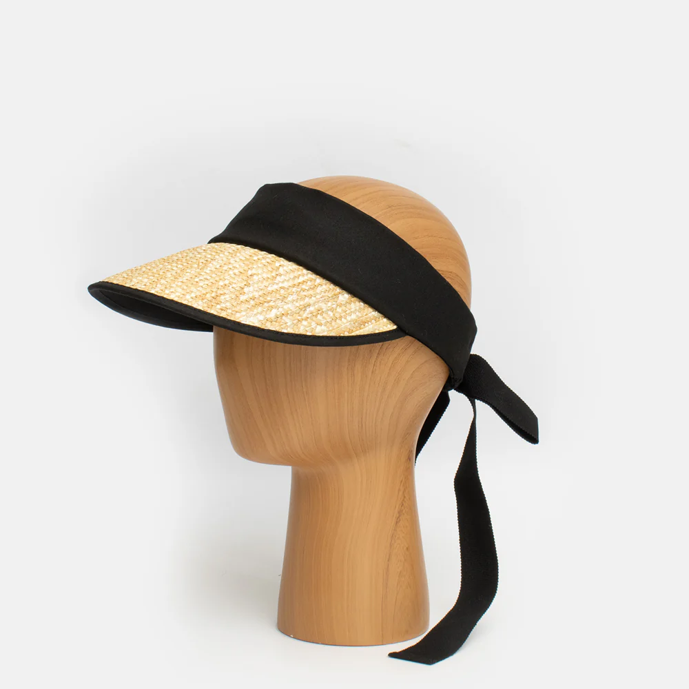 Black Band Ribbon Tie Visor