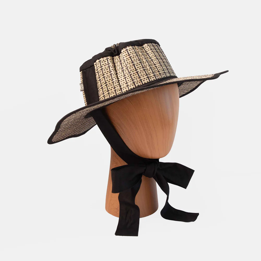 Black/Natural Straw Island Horizon Hat