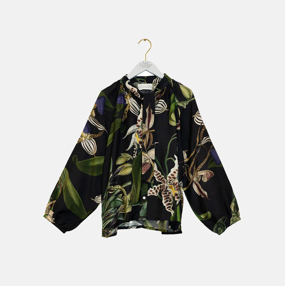 Black Orchid Pussy Bow Shirt