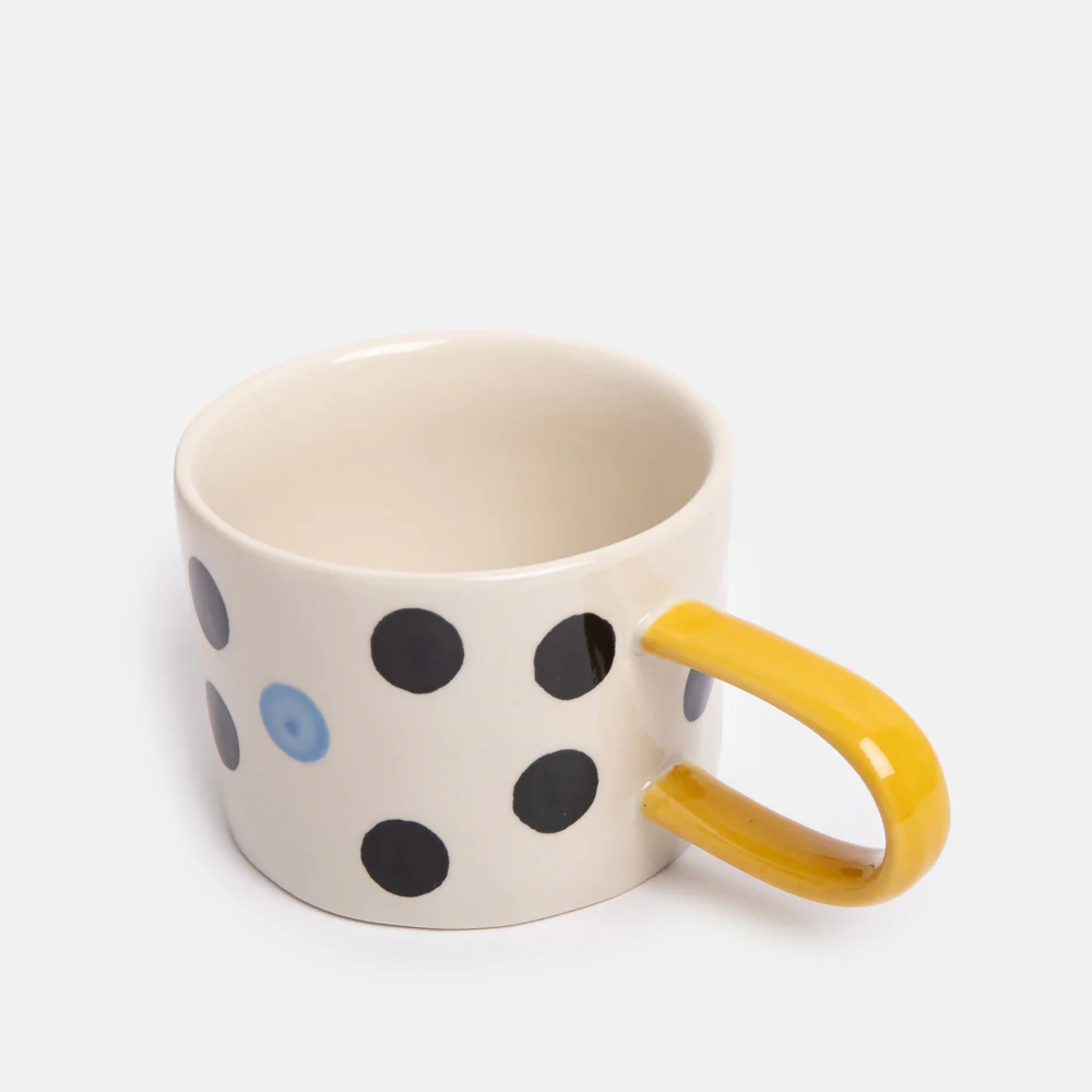 Blue Accent Dotty Ceramic Mug - Image 2