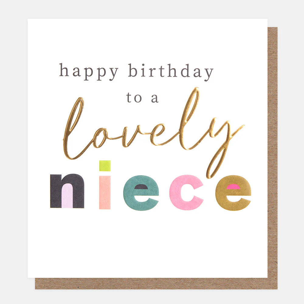 Bold Text Birthday Card For Niece