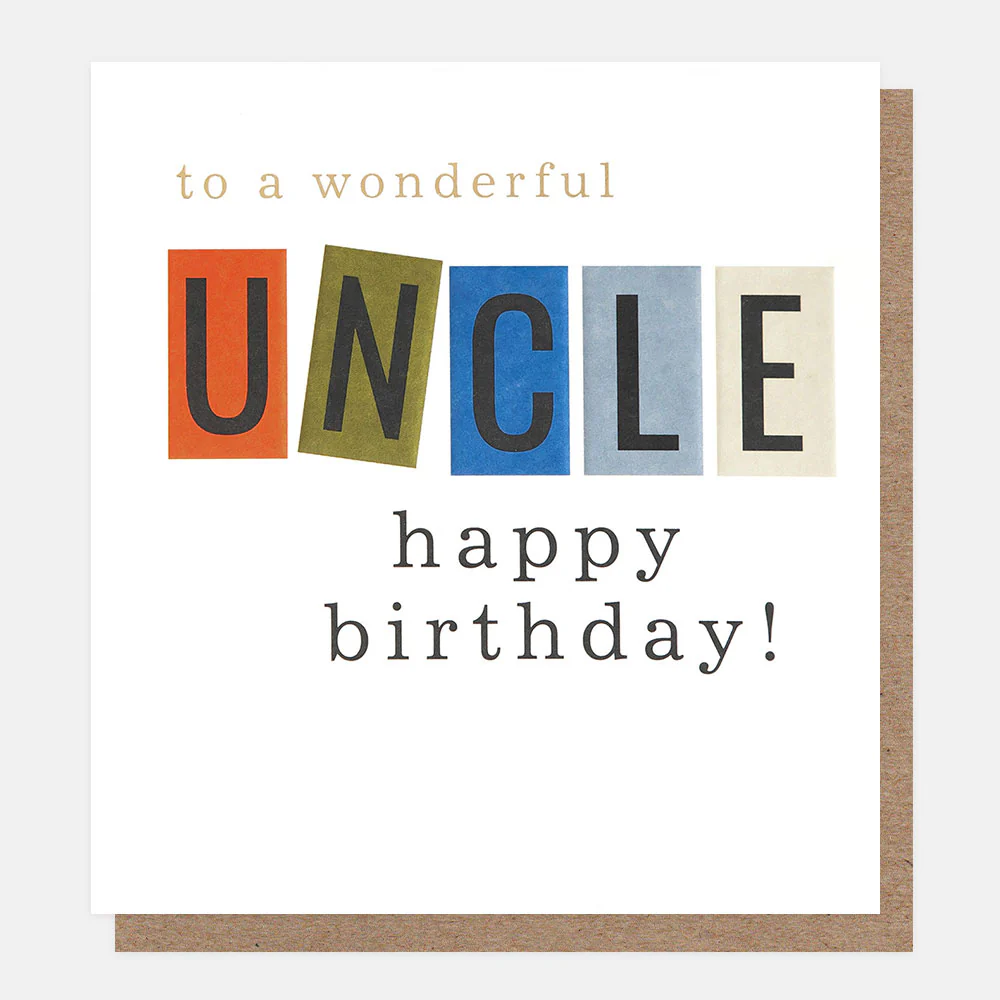 Box Text Wonderful Uncle Birthday Card