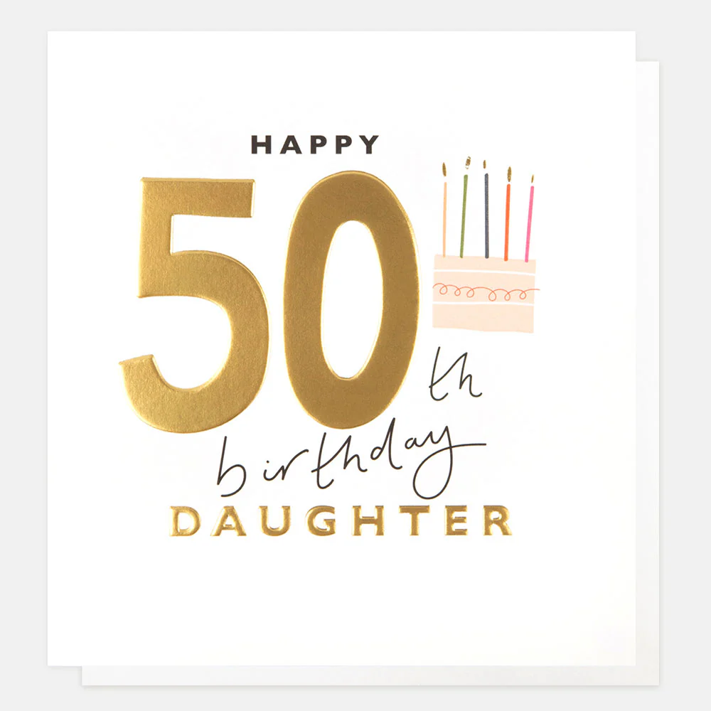 Cake 50th Birthday Card For Daughter