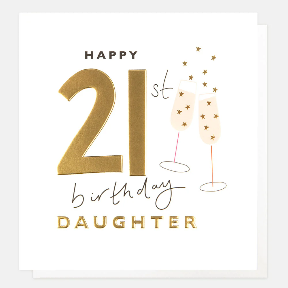 Champagne Flutes 21st Birthday Card For Daughter
