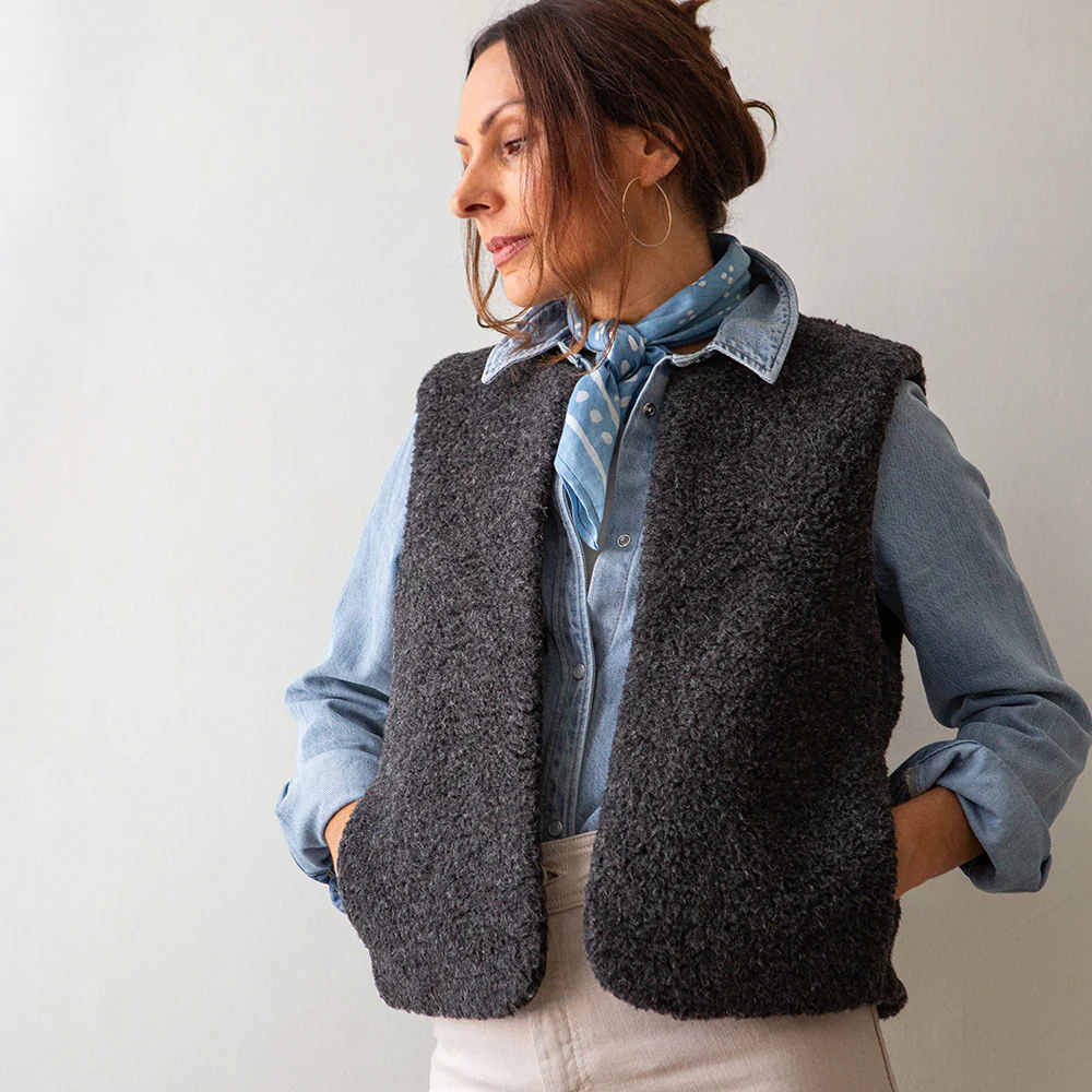 Charcoal Merino Sheepskin Gilet