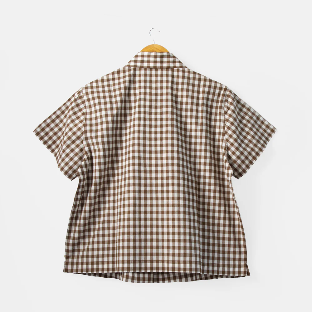 Chocolate Gingham Cotton Short Pyjama Set - Image 6