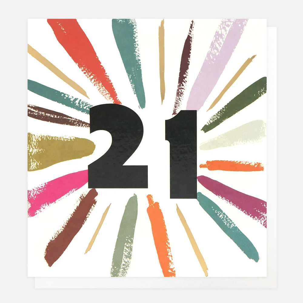 Colour Burst 21st Birthday Card