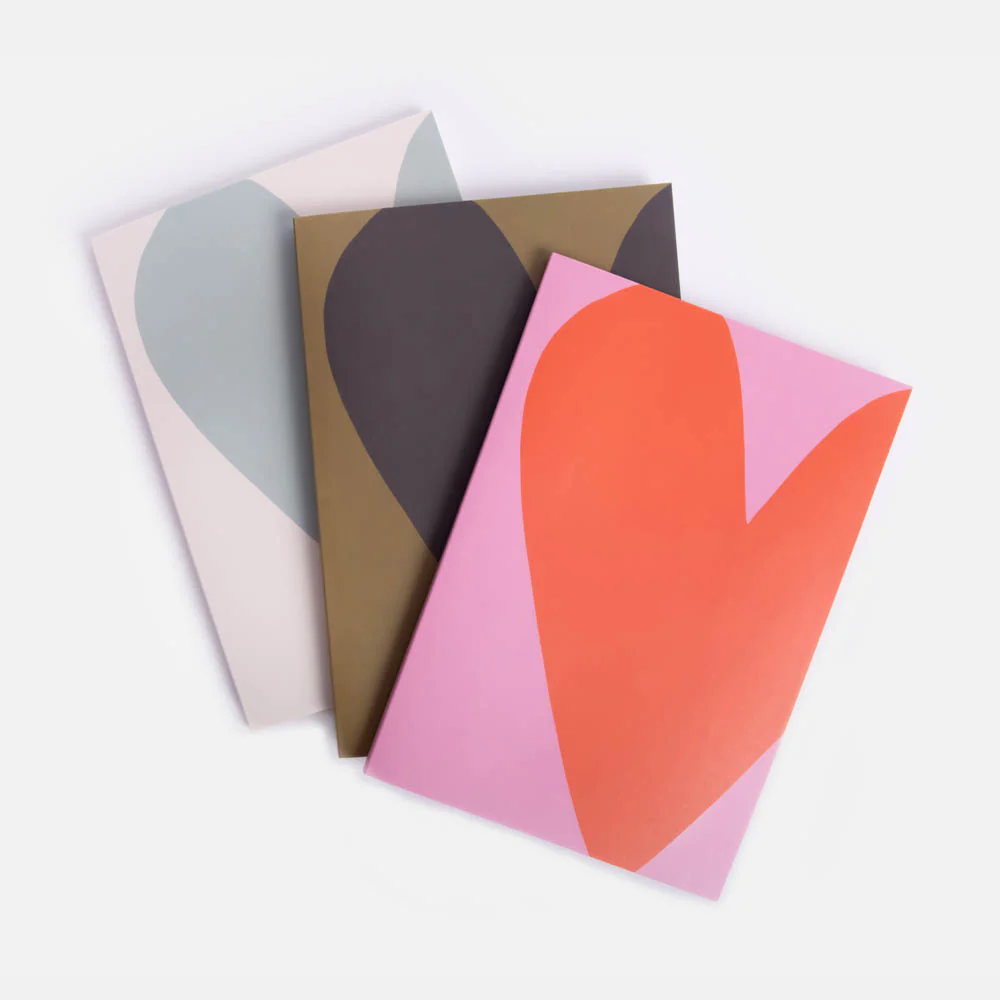 Colourblock Hearts Set Of 3 Notebooks - Image 4