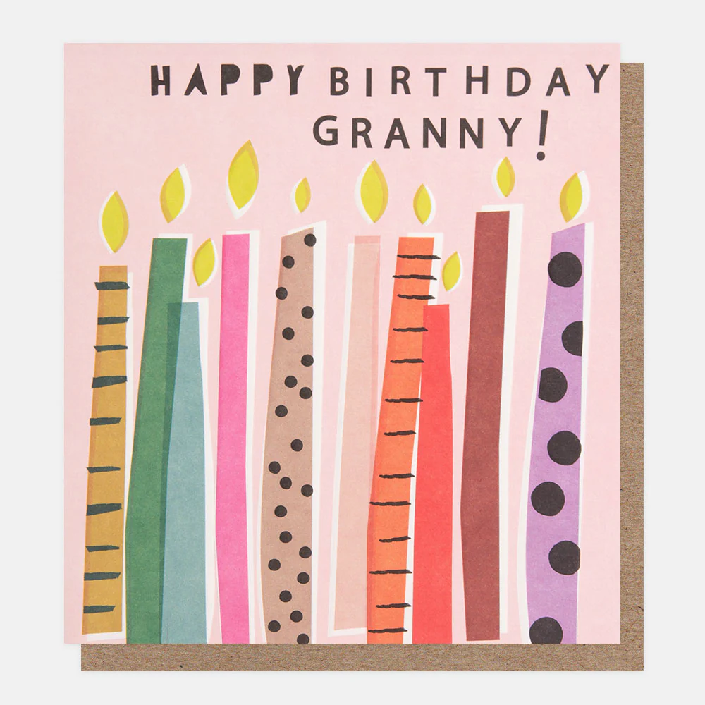 Colourful Candles Birthday Card For Grandma