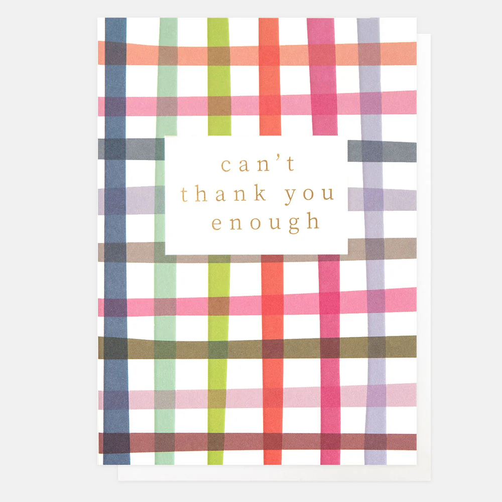 Colourful Check Thank You Card