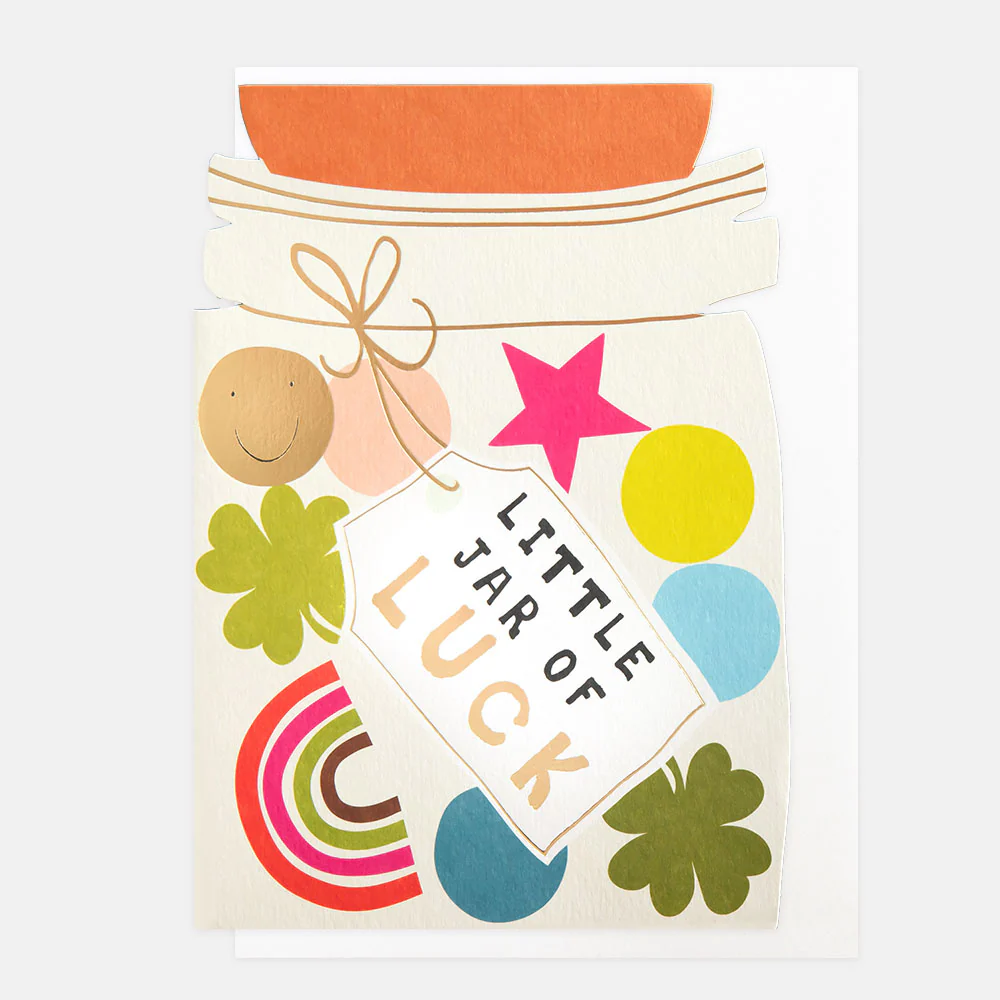 Colourful Jar of Luck Good Luck Card