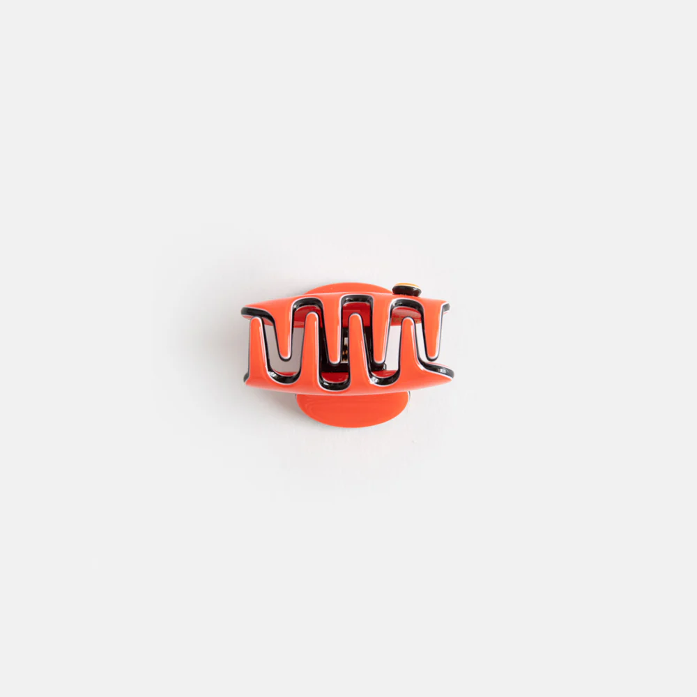 Coral Orange Barcelona Mini Hair Claw - Image 2