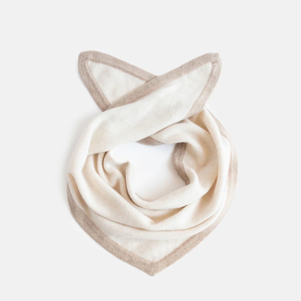 Cream/Taupe Cashmere Triangle Scarf