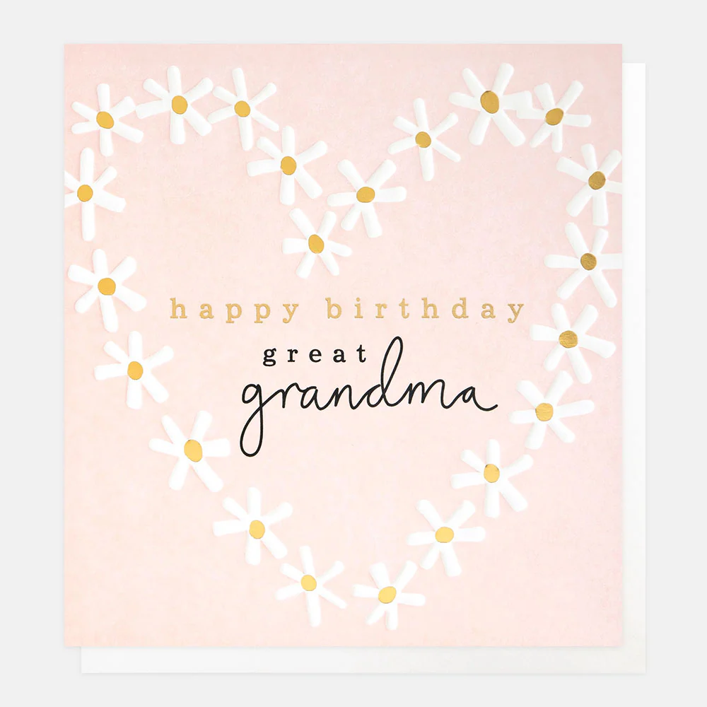 Daisy Heart Birthday Card For Great Grandma