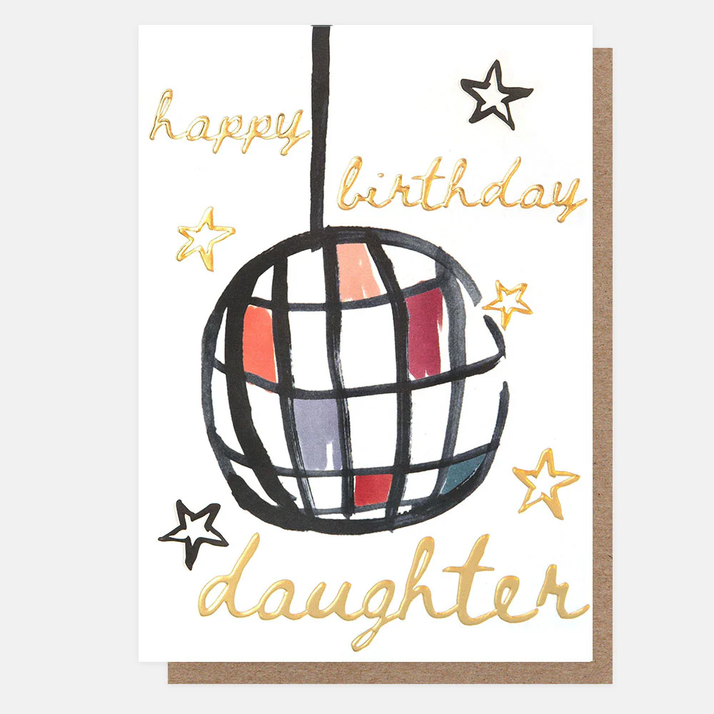 Disco Ball & Stars Birthday Card For Daughter