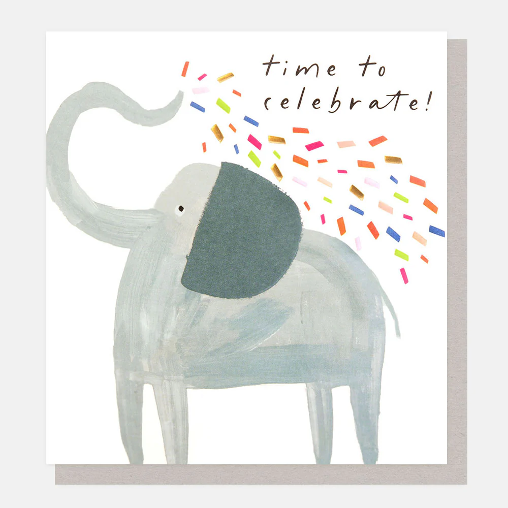 Elephant Spraying Confetti Card