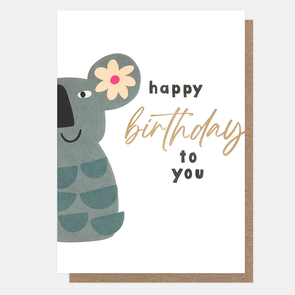 Flower Koala Birthday Card