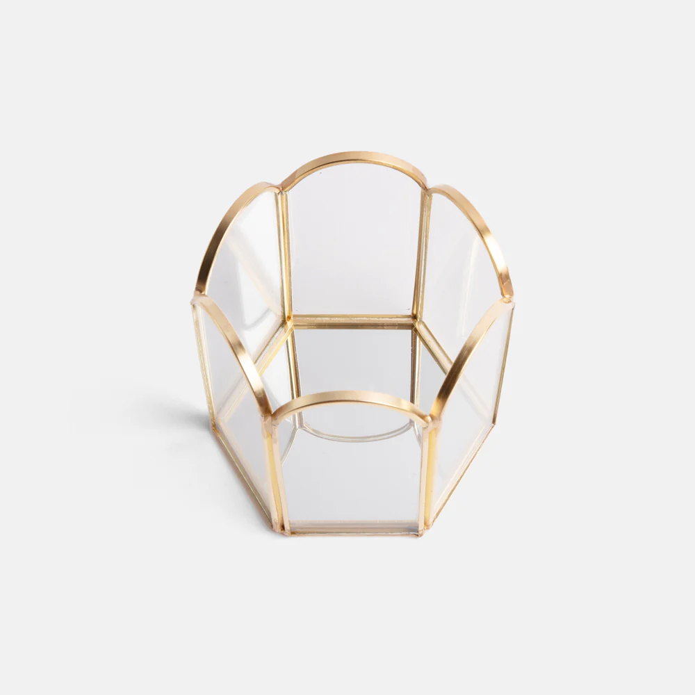 Gold/Glass Scallop Storage Pot - Image 2