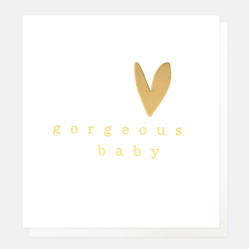 Gold Heart New Baby Card
