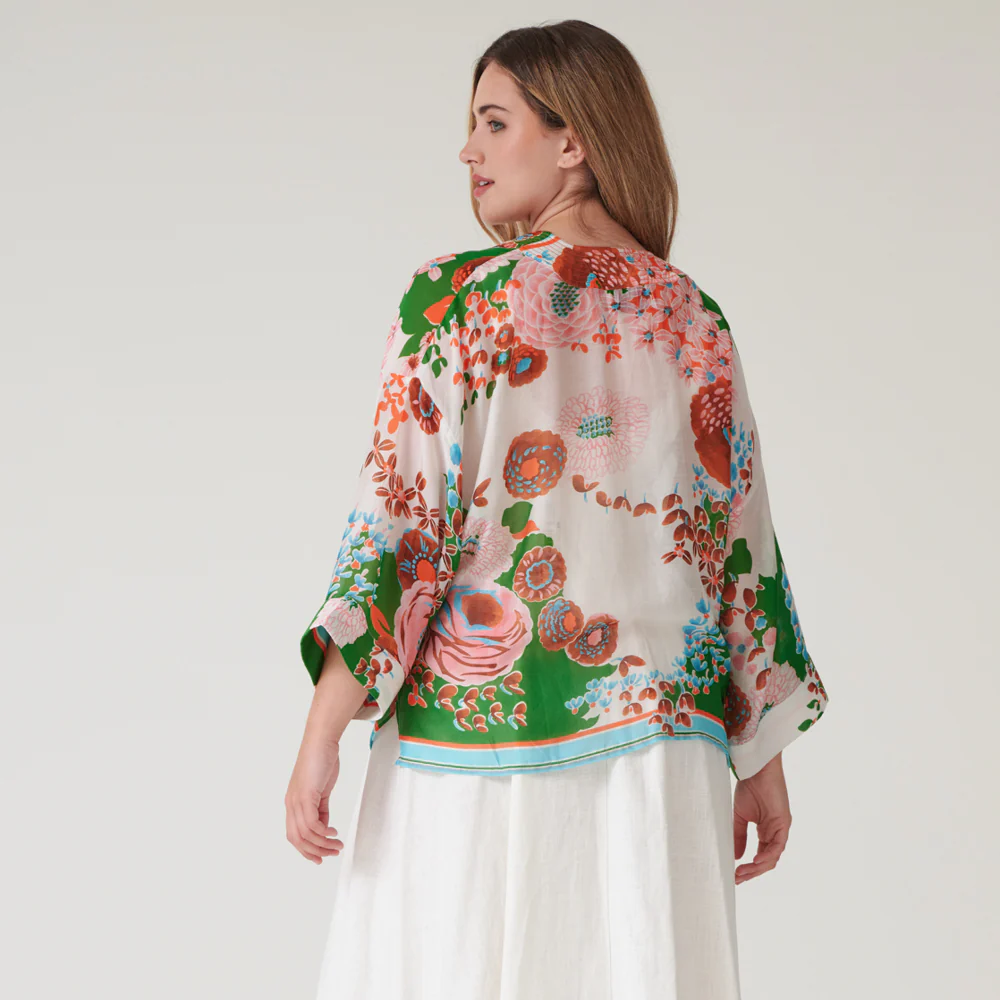 Green Bouquet Short Kimono - Image 2