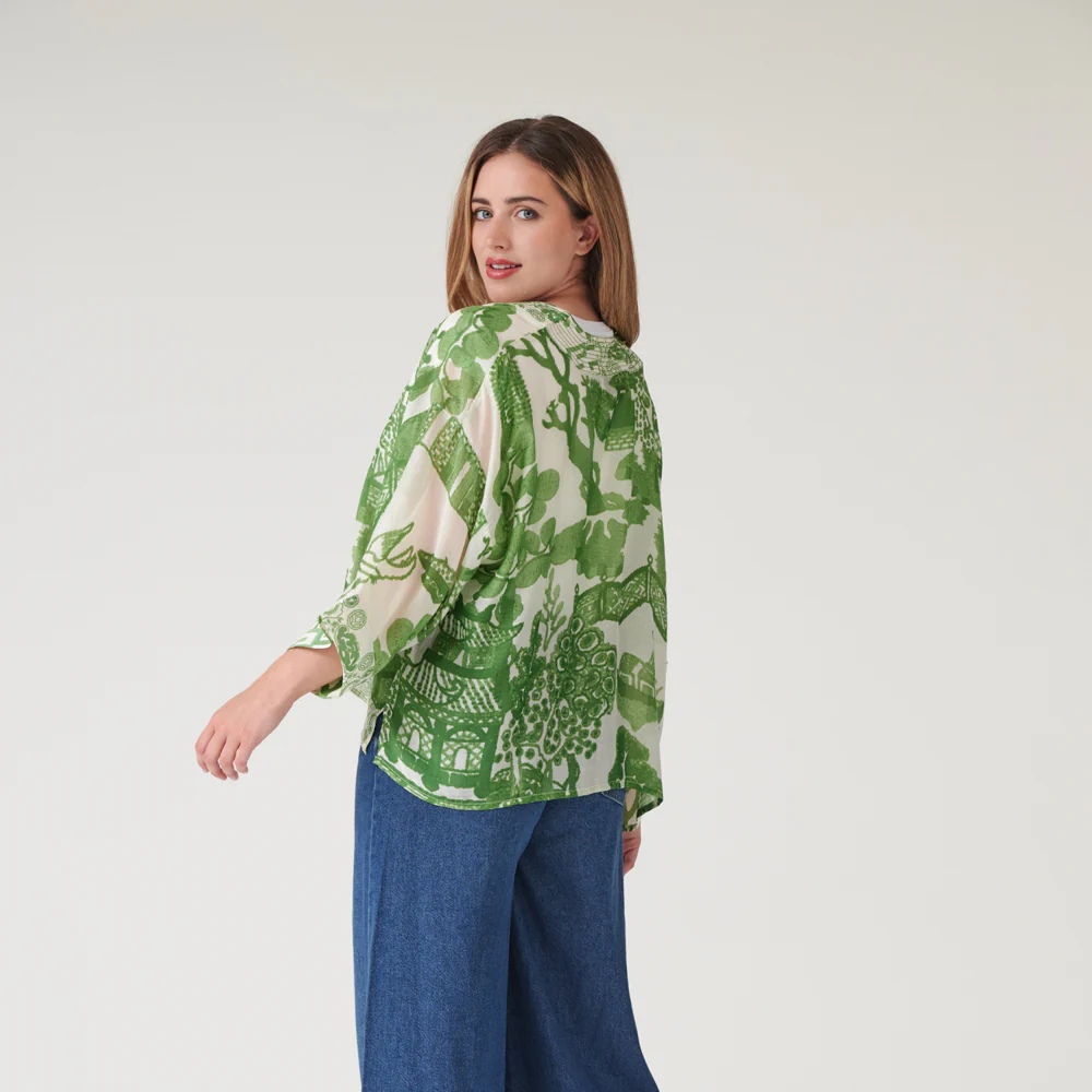 Green Giant Willow Short Kimono - Image 2