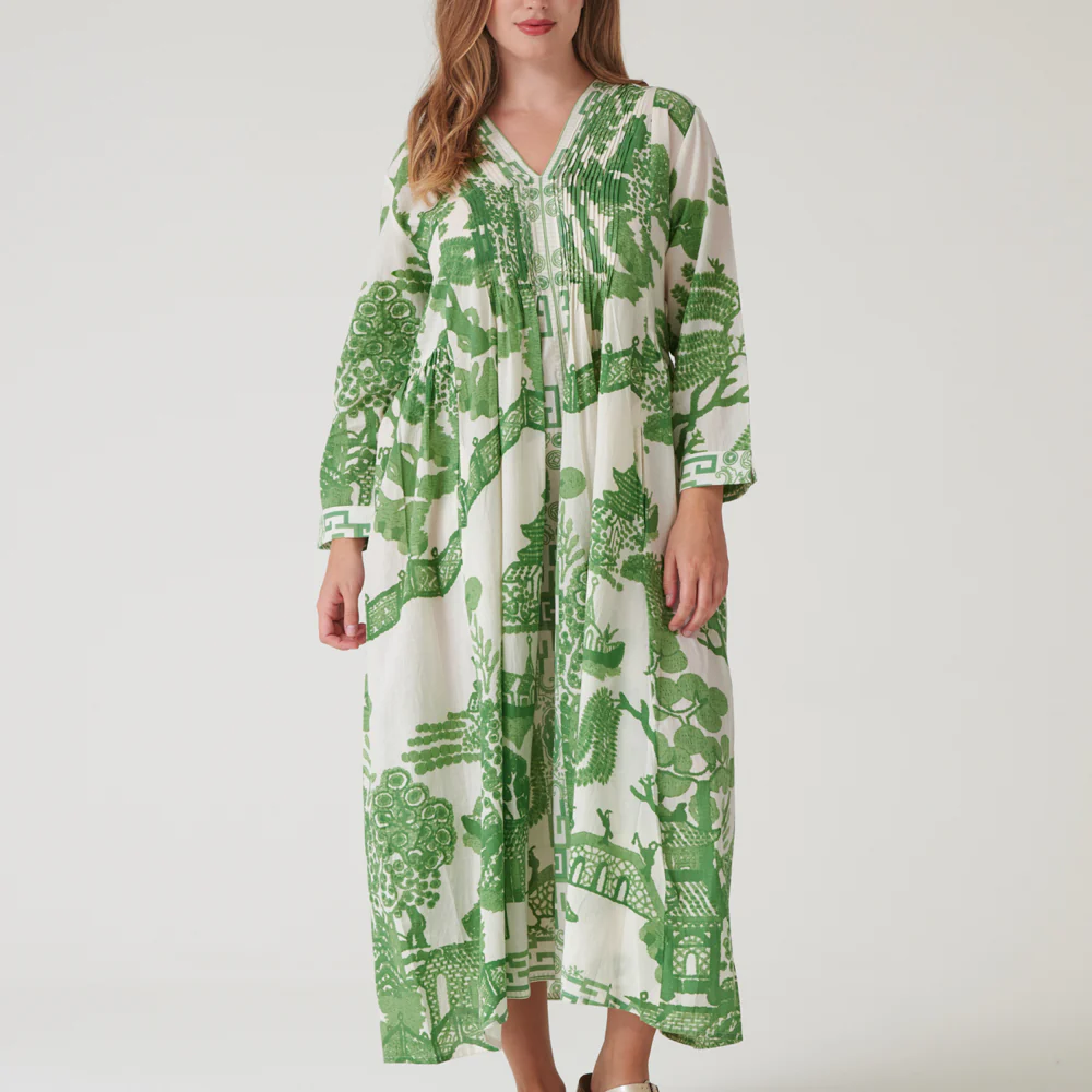 Green Giant Willows Pinch Pleat Dress - Image 3