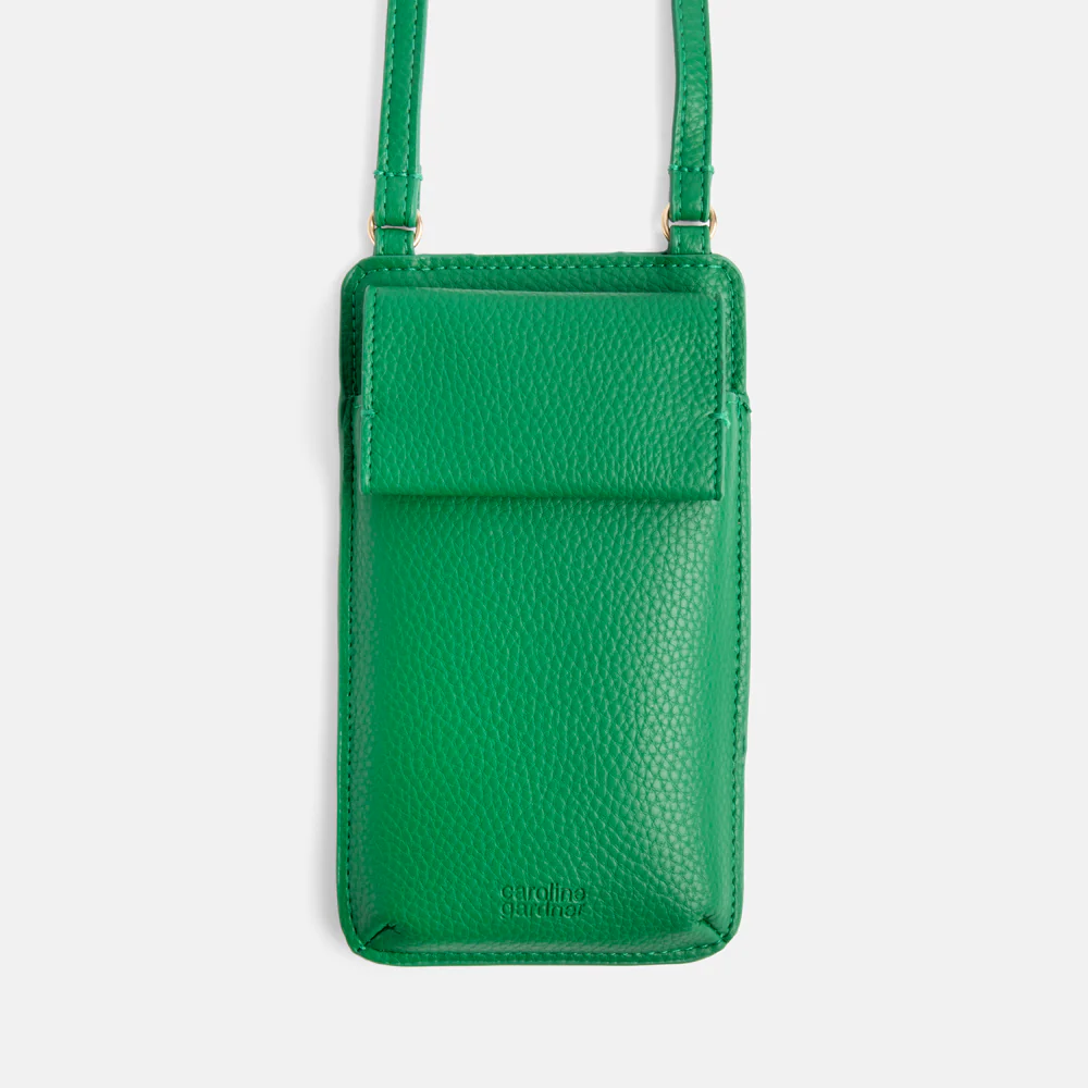 Green Vegan Leather Phone Bag - Image 3
