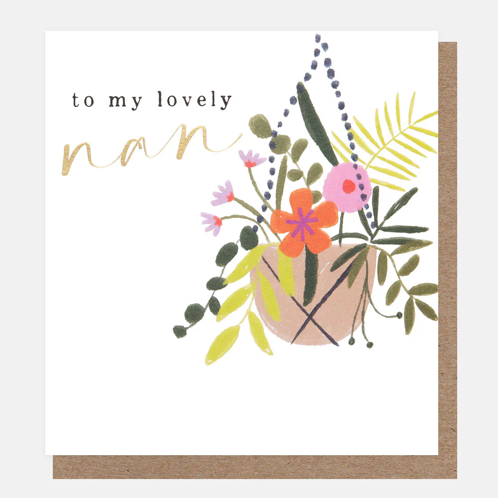 Hanging Basket Birthday Card For Nan
