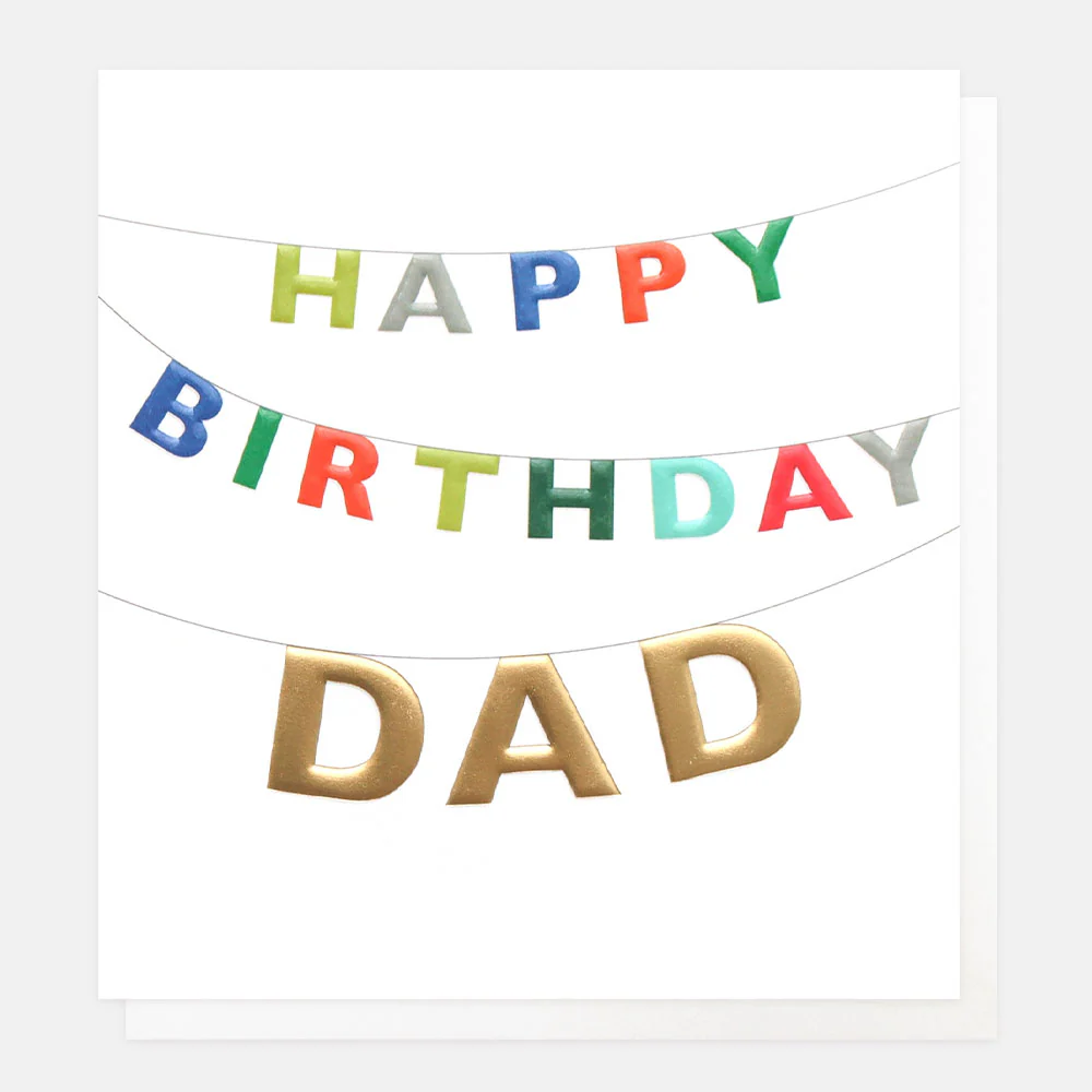 Colourful Bunting Birthday Card For Dad