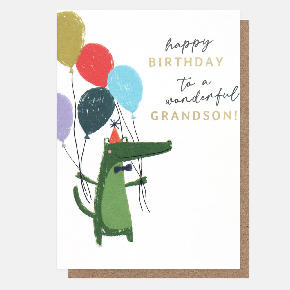 Crocodile Happy Birthday Grandson Card