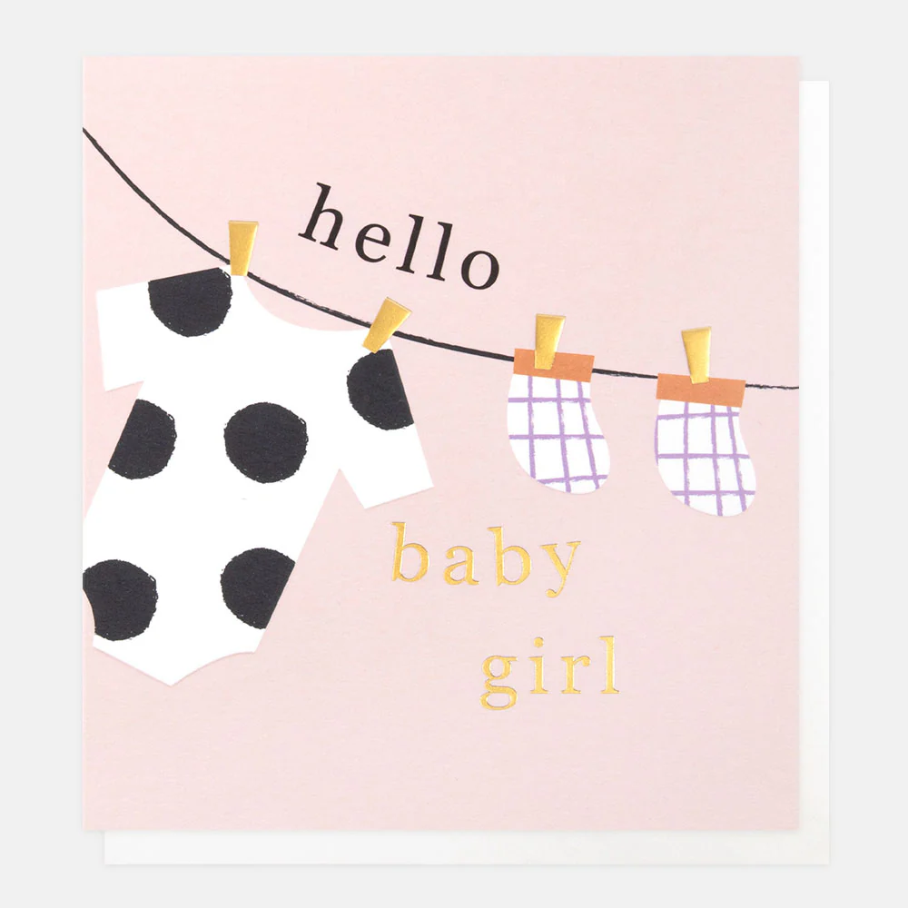Hello Baby Girl Washing Line Card