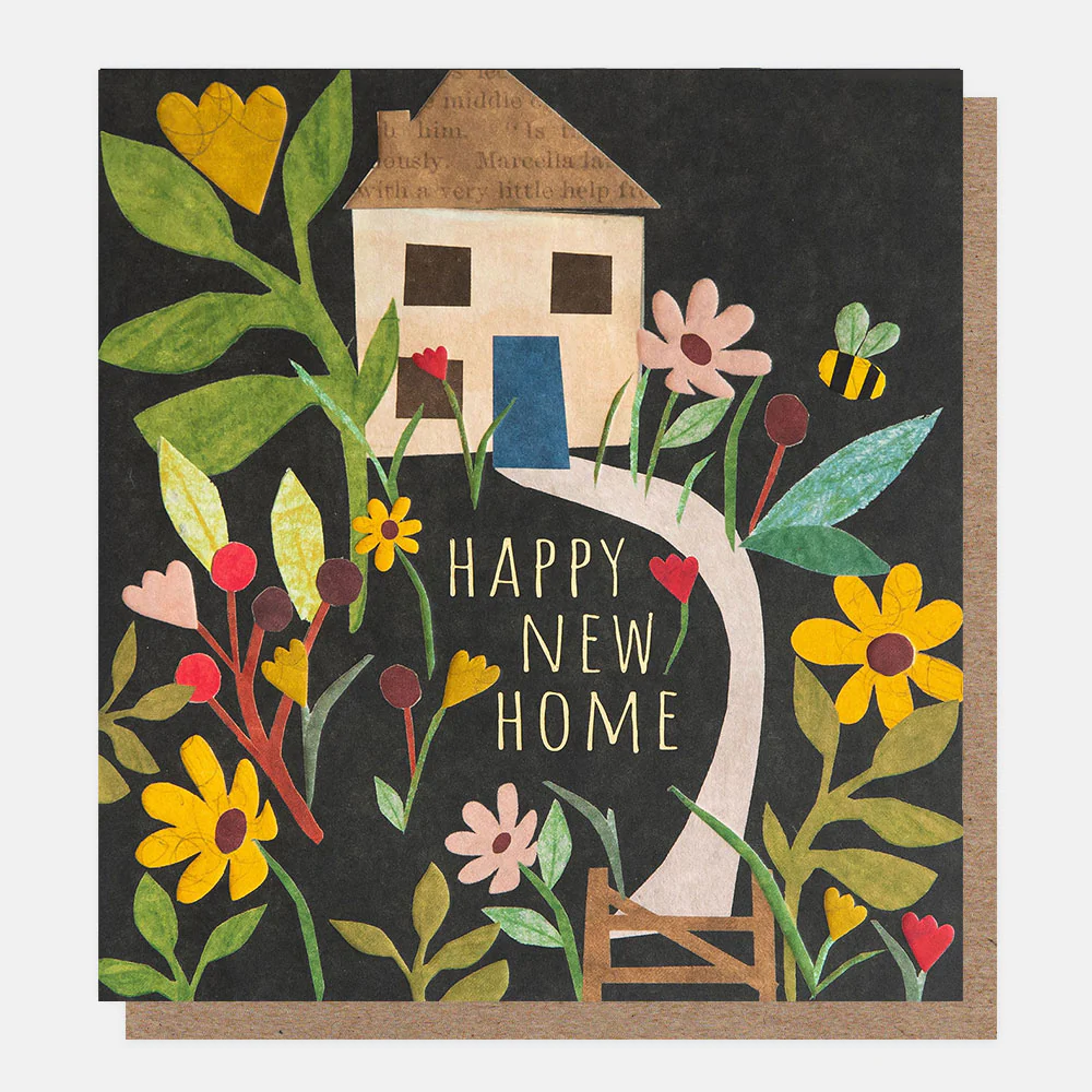 House & Flowers Happy New Home Card