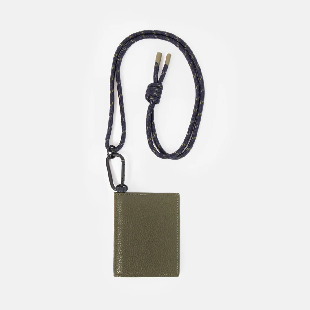 Khaki/Navy Lanyard Card Holder