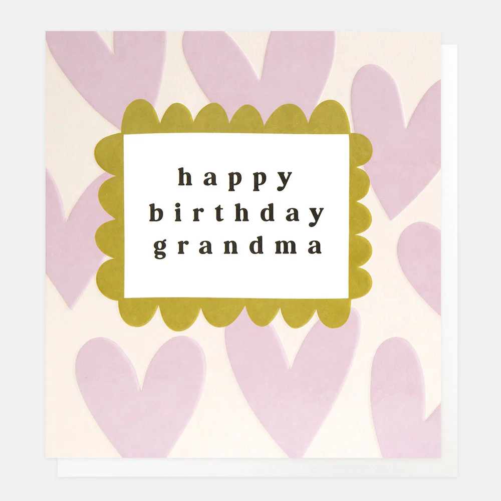 Lilac Hearts Birthday Card For Grandma