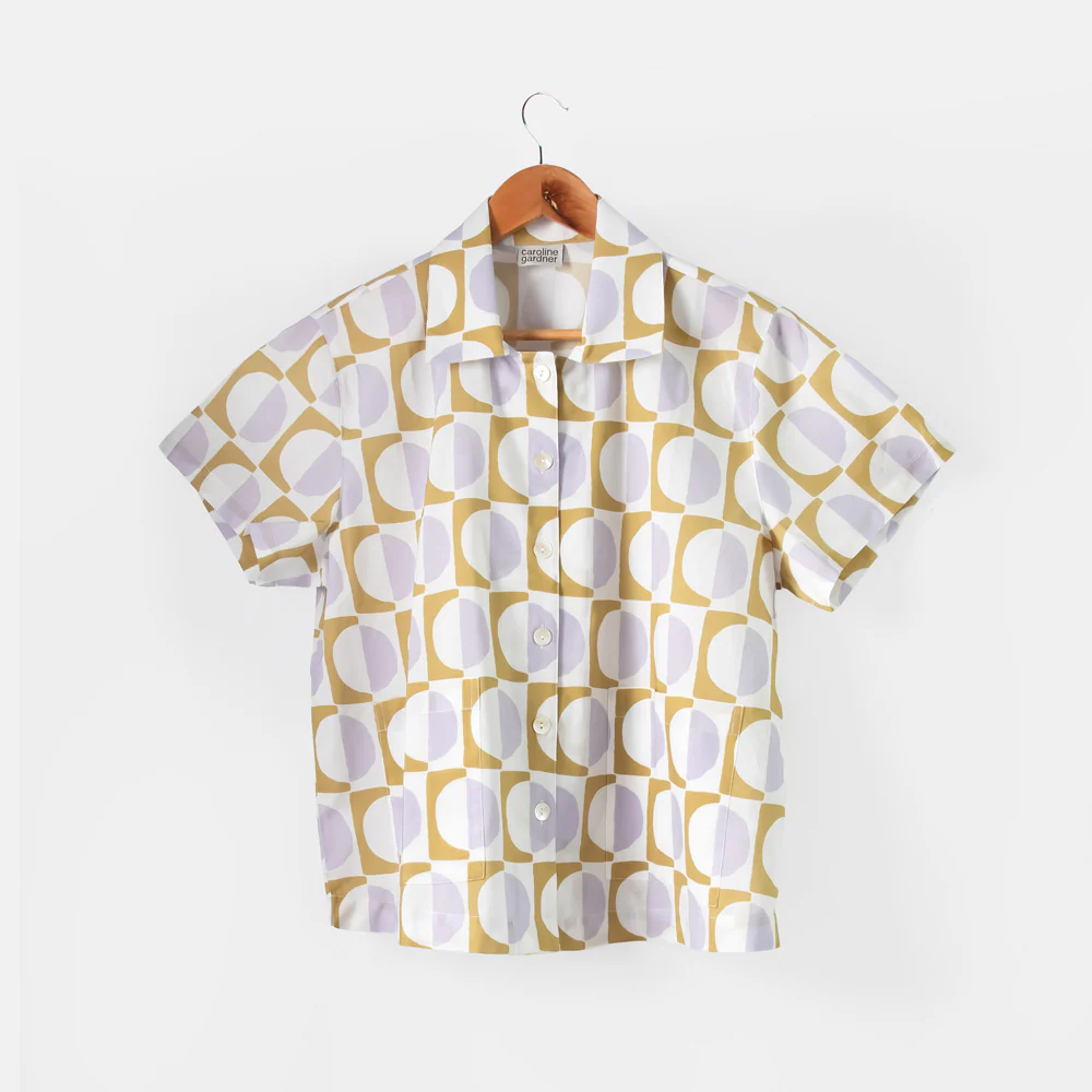 Lilac/Moss Geo Cotton Short Pyjama Set - Image 6