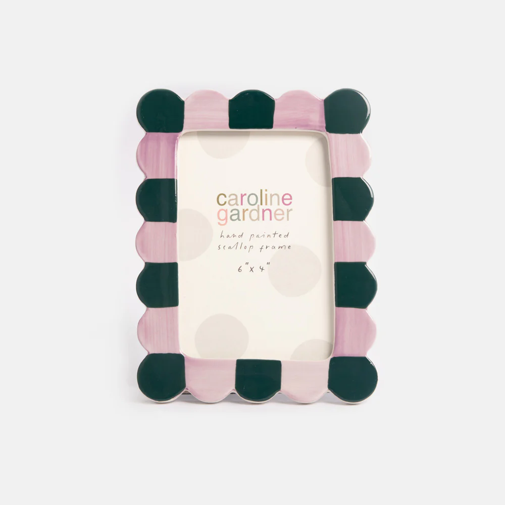 Lilac & Teal Scallop Edge Photo Frame 4x6"