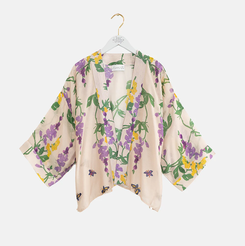 Lilac Wisteria Short Kimono