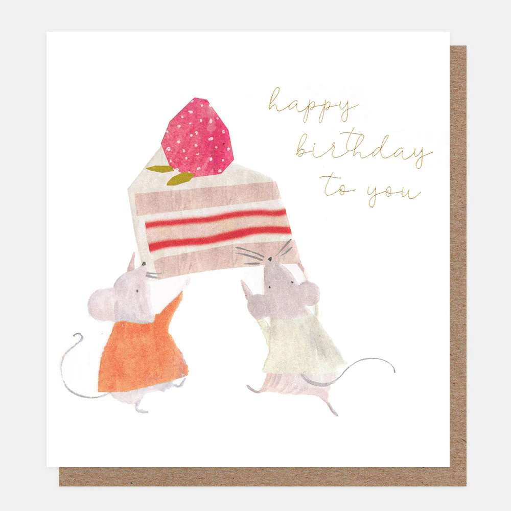 Mice & Cake Slice Birthday Card