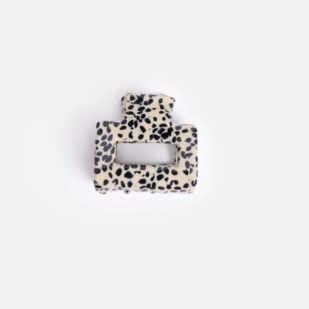 Cream/Black Speckle Mini Hair Claw