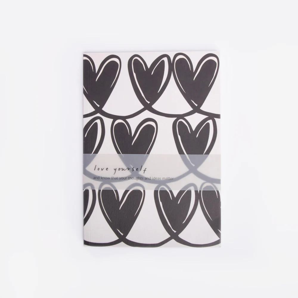 Mono Looped Hearts A5 Softback Notebook