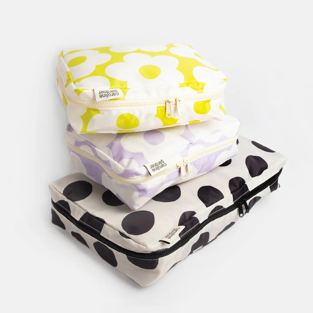 Mono Spot/Flower Set of 3 Packing Cubes
