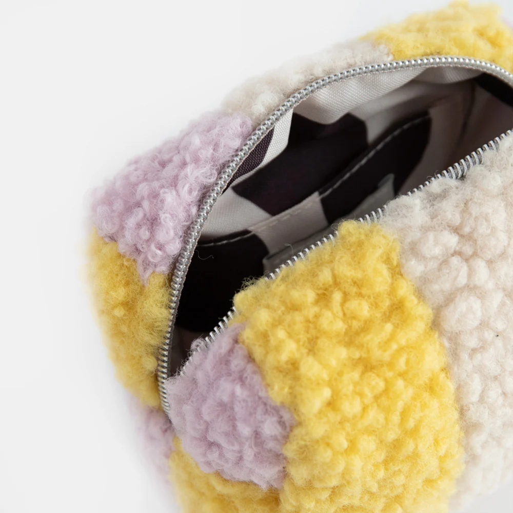 Multi Stripe Borg Mini Cube Cosmetic Bag - Image 2