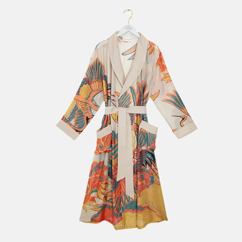 Multi Crane Dressing Gown