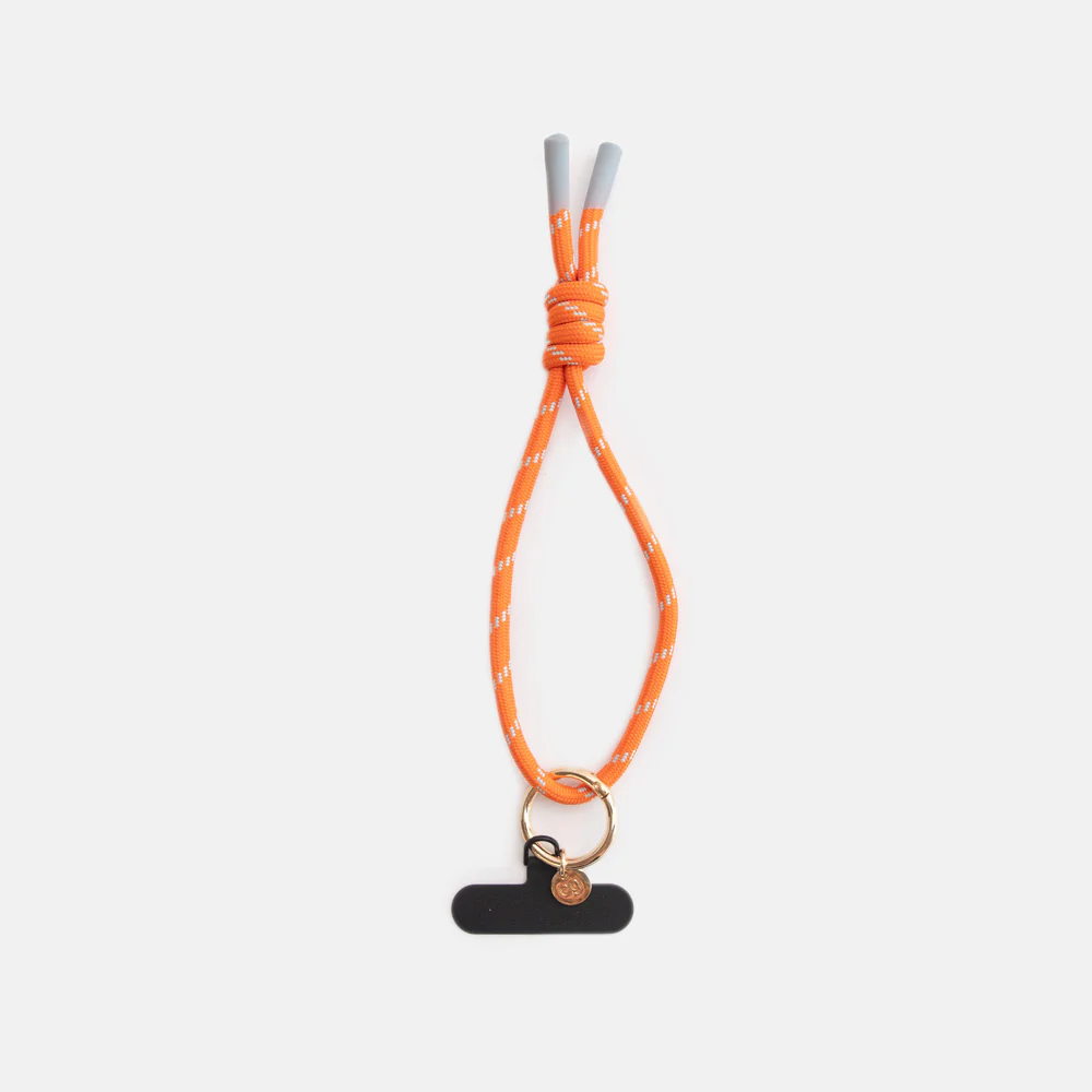 Orange/Light Blue Cord Wristlet Phone Strap
