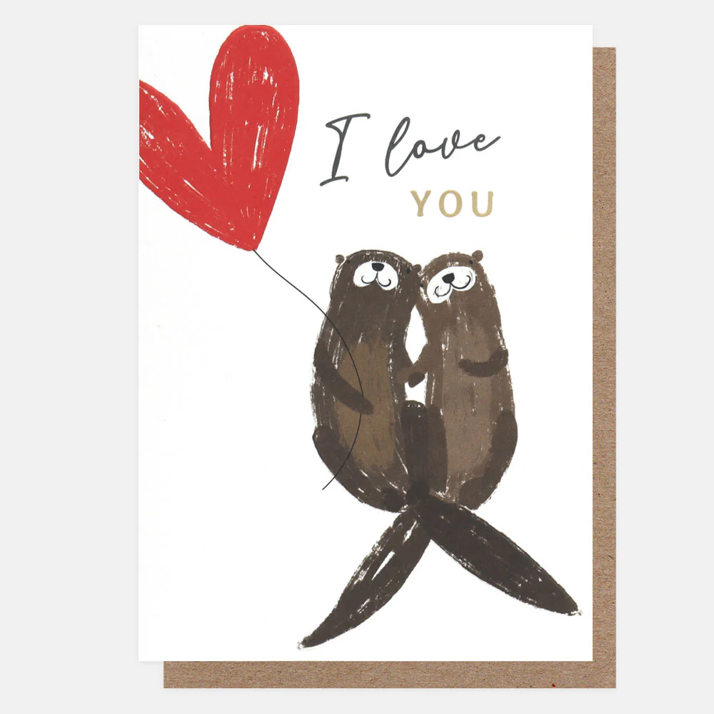 Otters & Heart I Love You Card