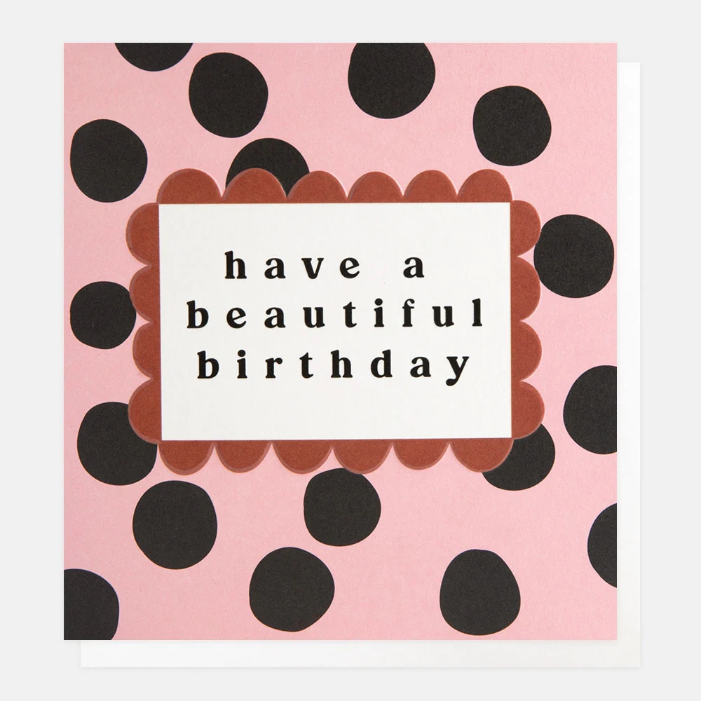 Pink/Black Spots Beautiful Birthday Card