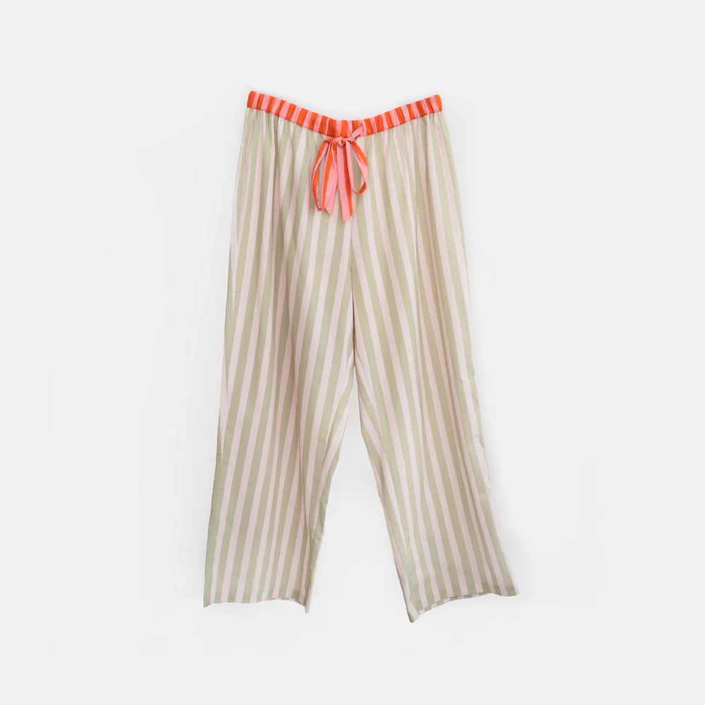 Pink/Green Stripe Cotton Lounge Pants