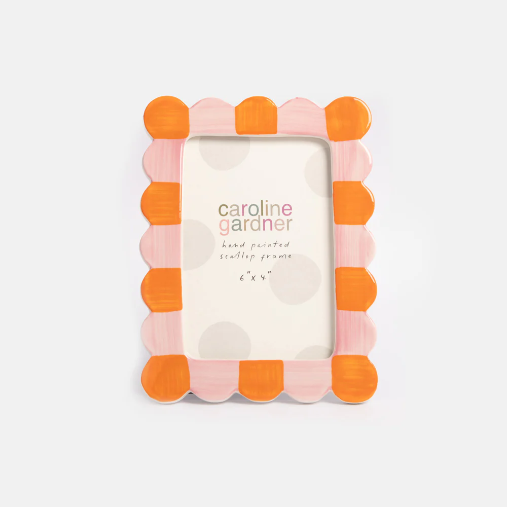 Pink & Orange Scallop Edge Photo Frame 4x6"