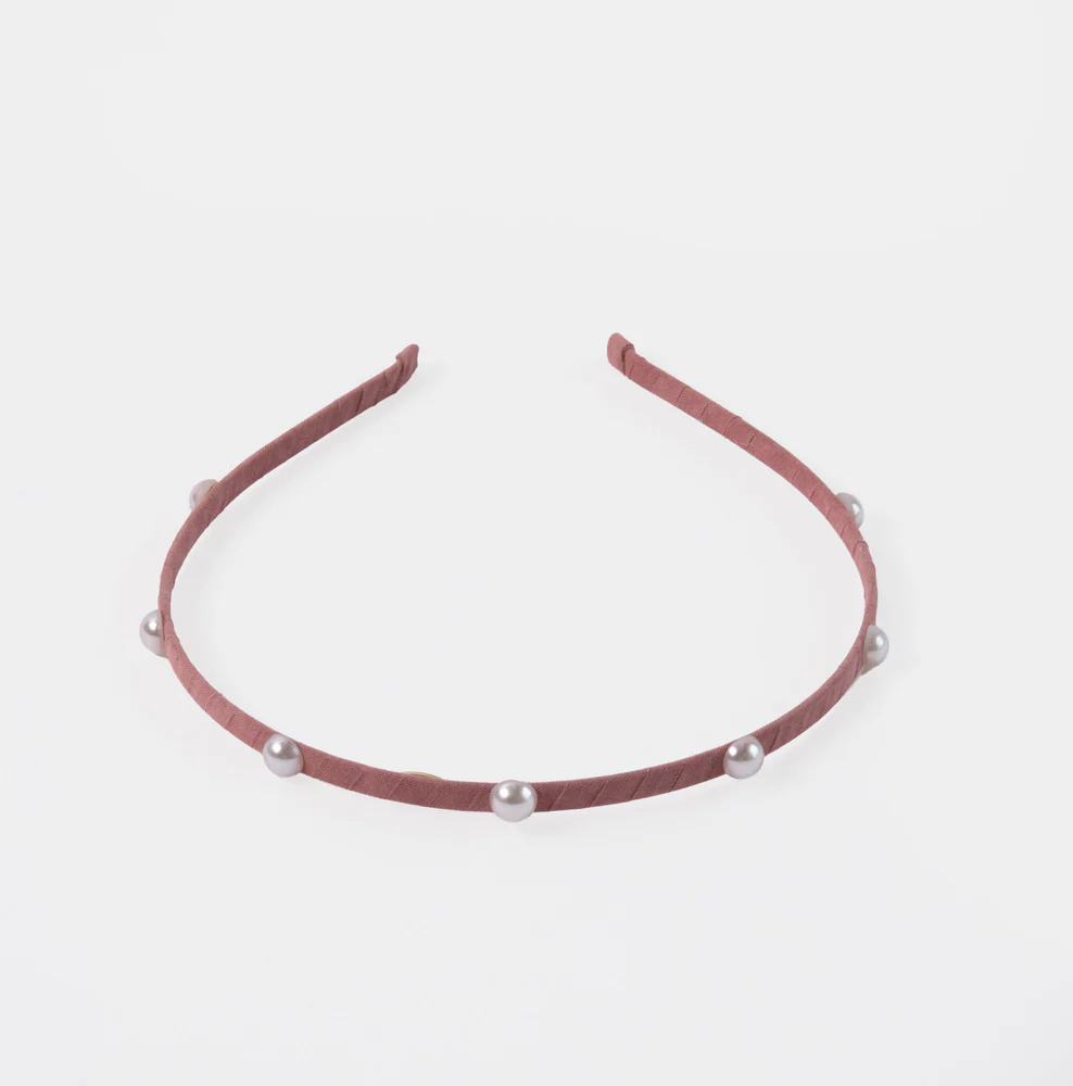 Pink Pearl Thin Headband